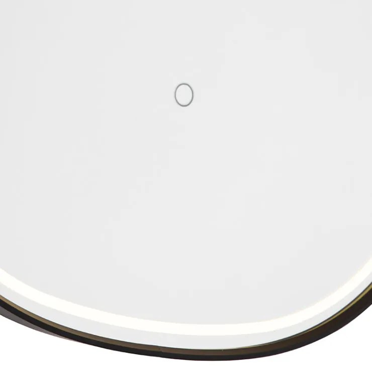 Specchio da bagno nero con LED e dimmer touch ovale - Miral