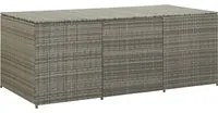 Baule da Giardino in Polyrattan 180x90x70 cm Grigio 46479