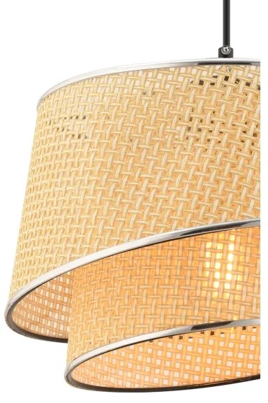 Lampadario a sospensione con cavo BARETTE 1xE27/60W/230V beige/cromo lucido