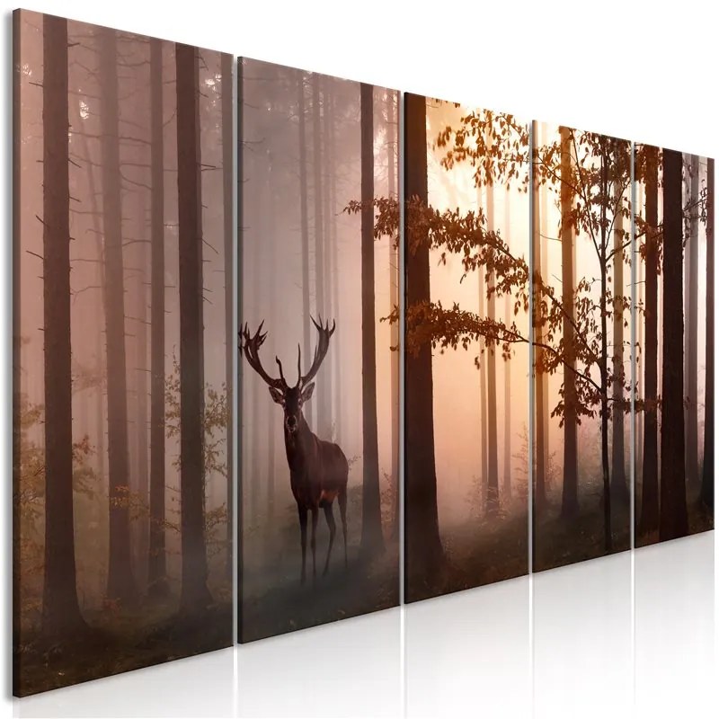 Quadro Morning (5 Parts) Narrow Brown  Colore Marrone, Dimensioni e Misure 200x80