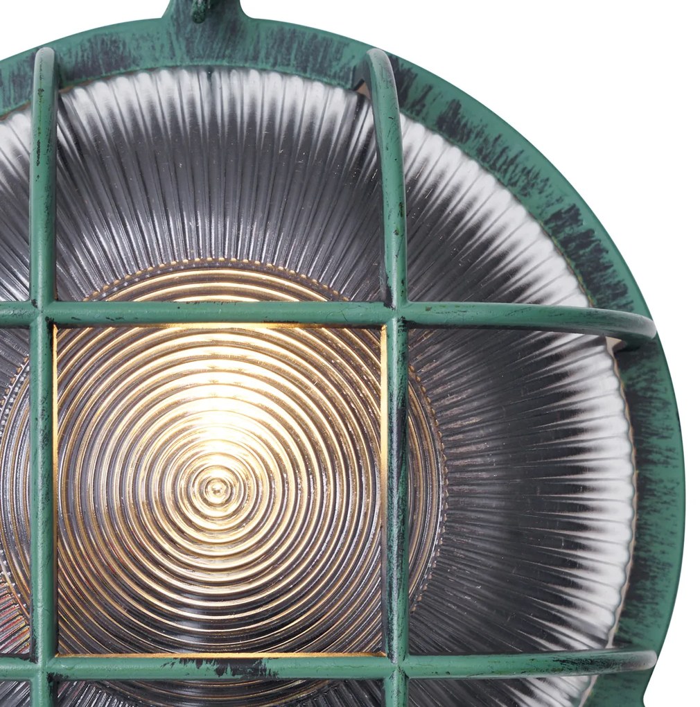 Lampada da parete per esterni verde rotonda IP44 - Noutica