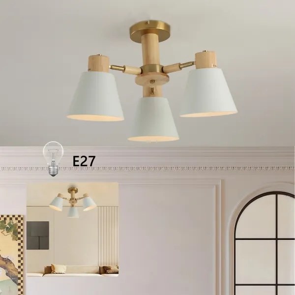 Brilagi - Lampadario a plafone LUND WOOD 3xE27/40W/230V Ø 50 cm legno