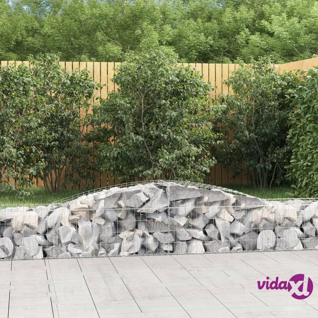 vidaXL Cesti Gabbioni ad Arco 2 pz 400x50x40/60 cm Ferro Zincato