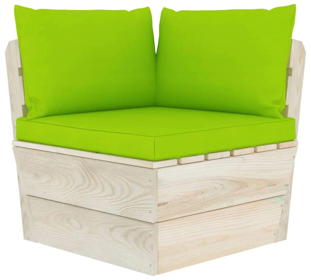 Set divani da giardino su pallet 10 pz con cuscini legno abete
