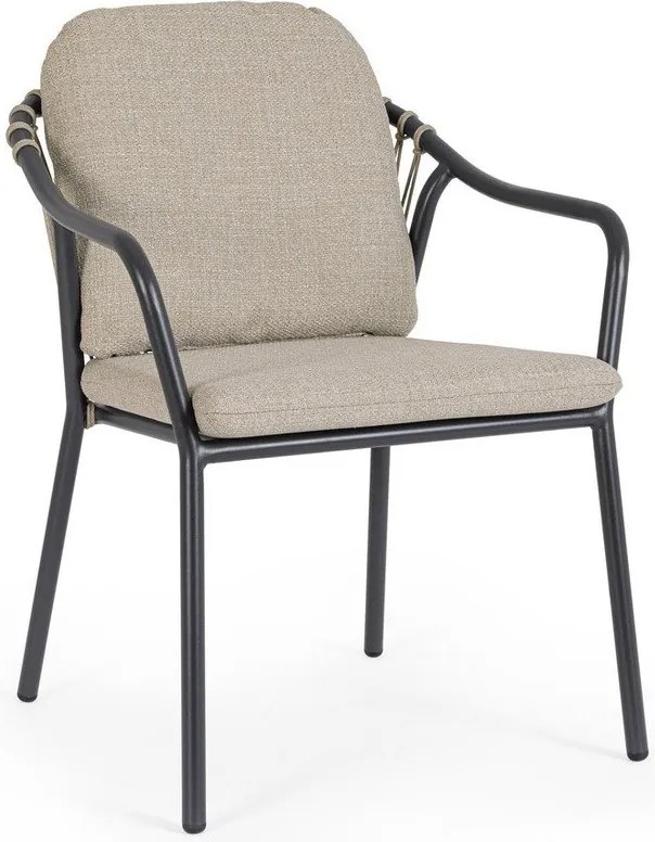 Sedia da esterno marrone chiaro in metallo Edvige – Bizzotto