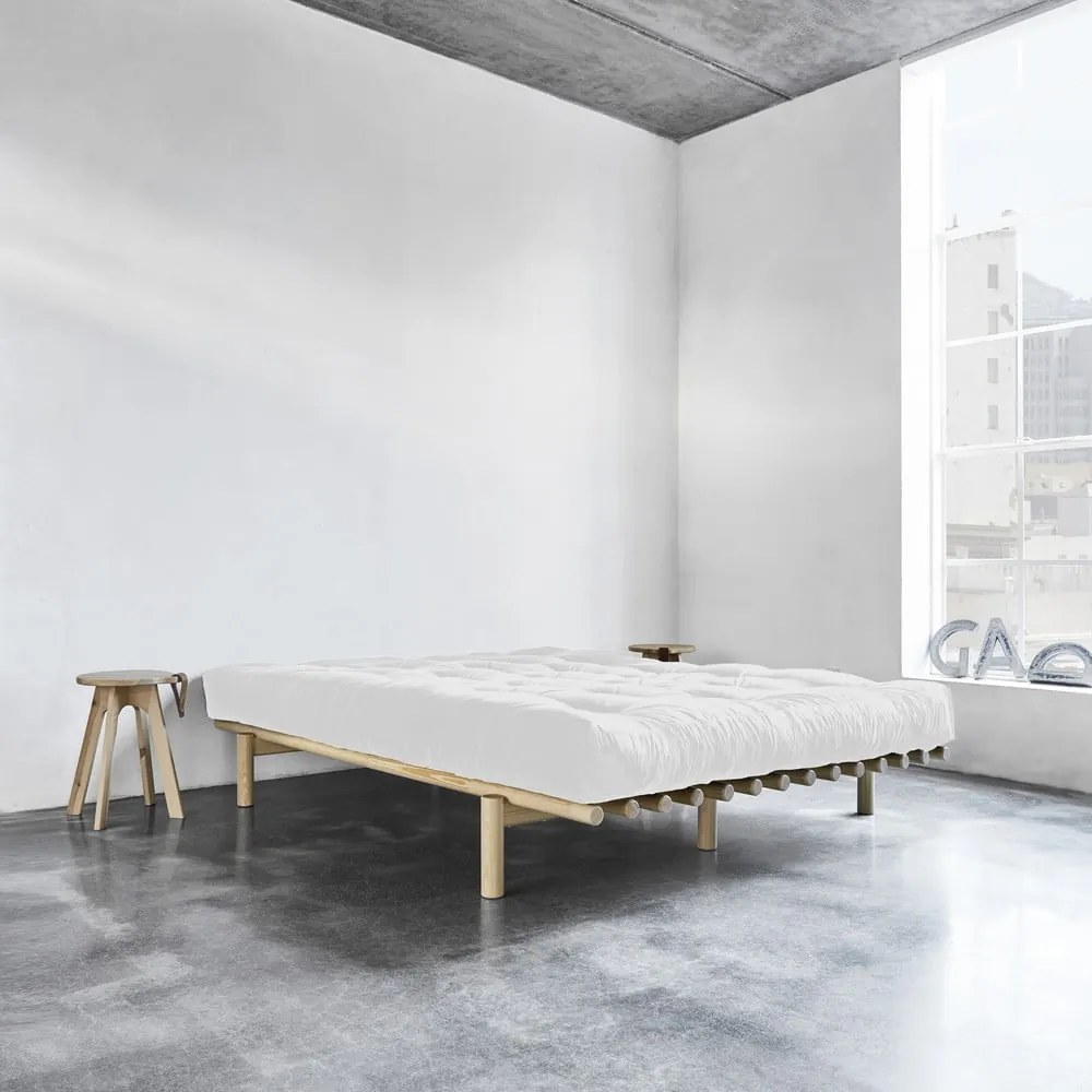 Letto matrimoniale in legno di pino con griglia 160x200 cm Pace - Karup Design