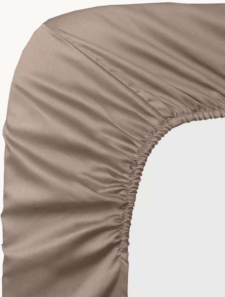 Lenzuolo con angoli boxspring in raso di cotone Ava