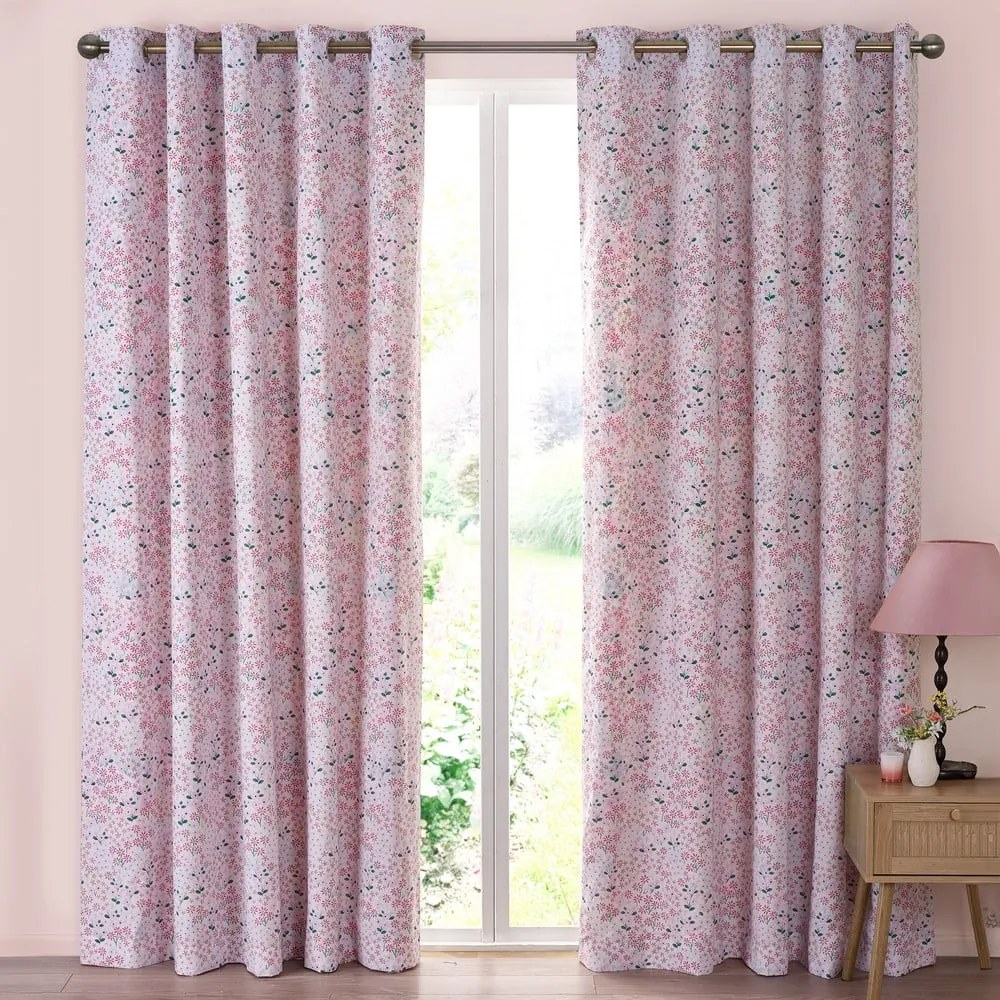 Tende in set rosa 2 pz 168x229 cm Tilly Floral – Catherine Lansfield