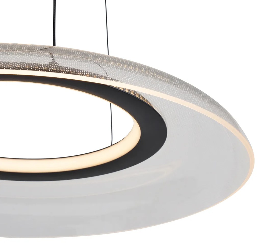 Lampada a sospensione di design nera e trasparente dimmerabile a 3 livelli - Scacrylic