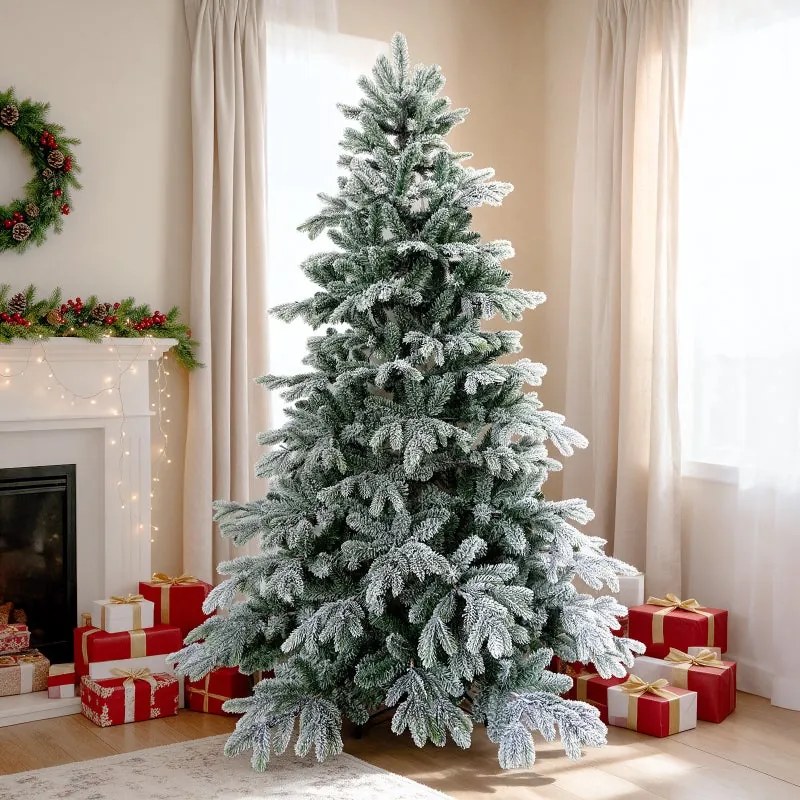 Albero di Natale artificiale innevato Copenhagen H 210 cm x ø 156 cm