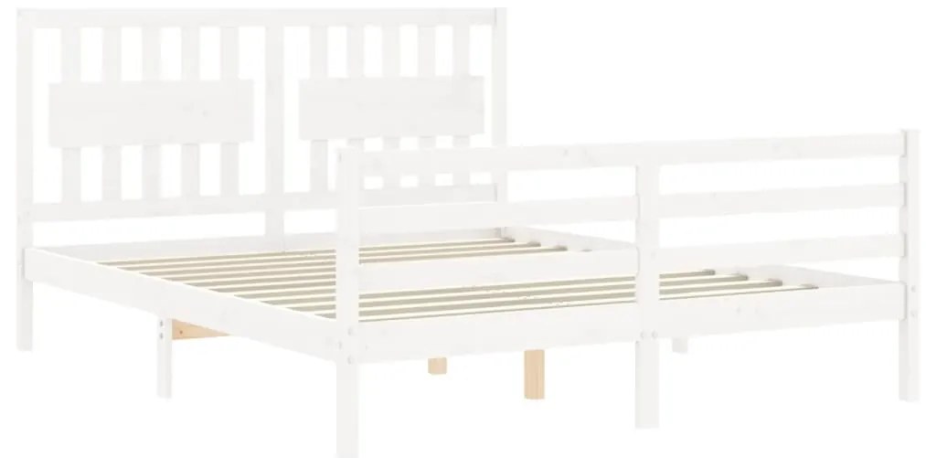 Giroletto con testiera bianco king size in legno massello