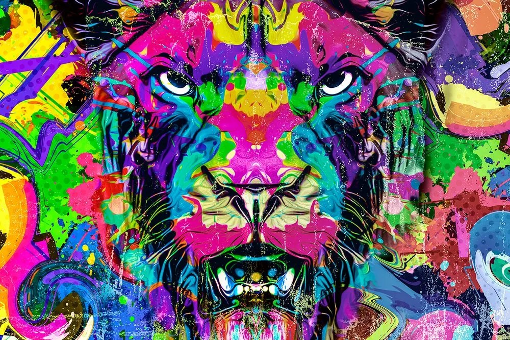 Carta da parati – Felino multicolore