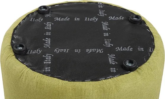 Pouf Tondo Dante D 40 cm in Tessuto Antimacchia Verde