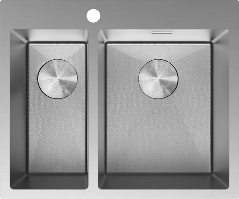 Mexen Flexo lavello in acciaio 1,5 vasche 610 x 510 mm, inox HC - 6446611500-01HC