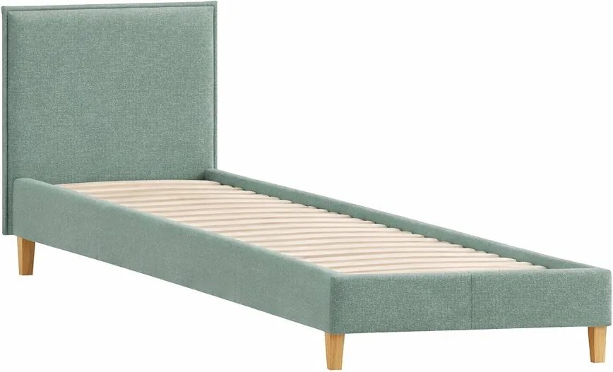 Letto singolo imbottito verde con griglia 90x200 cm Tina - Ropez