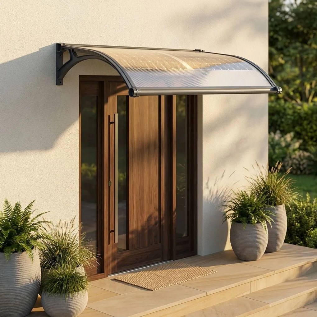 LEDDY - pensilina porta ingresso in policarbonato alveolare fotovoltaica con led