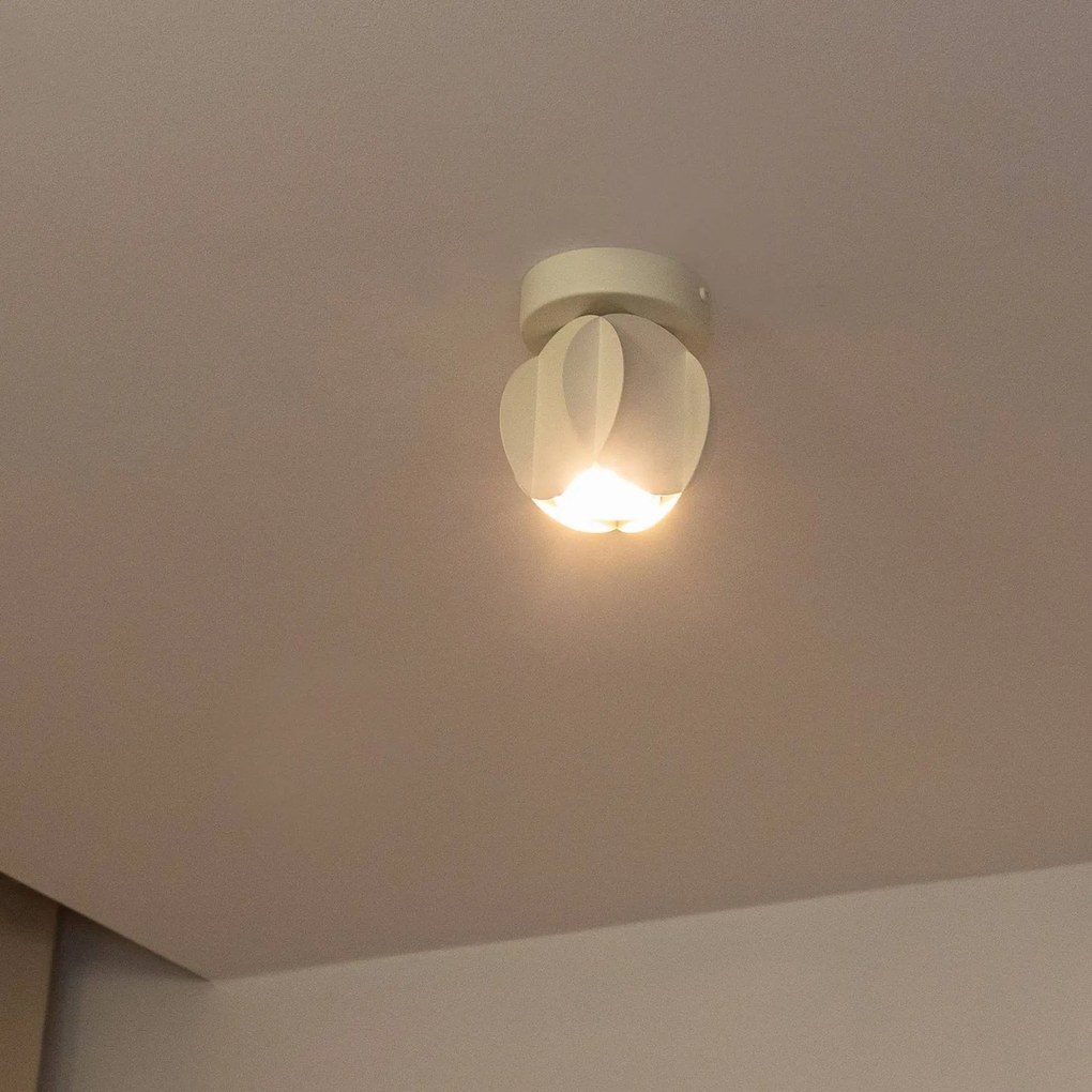 HELAM Faretto da soffitto GAMBIT, bianco crema, Ø 10 cm, metallo, GU10