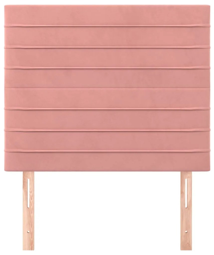 Testiera 2 pz rosa 90x5x78/88 cm in velluto