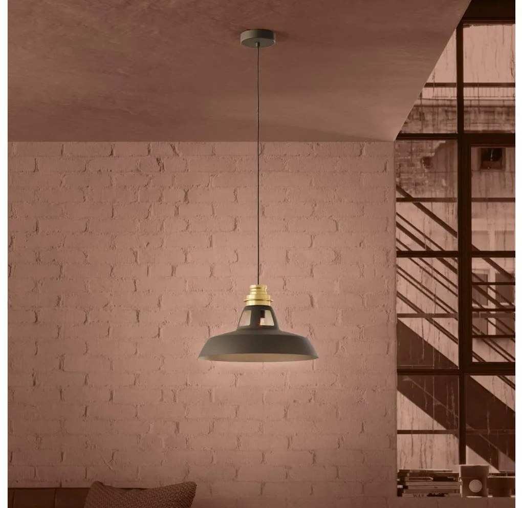 Eglo 390229 - Lampadario a sospensione con filo ESPINARDO 1xE27/40W/230V nero/oro