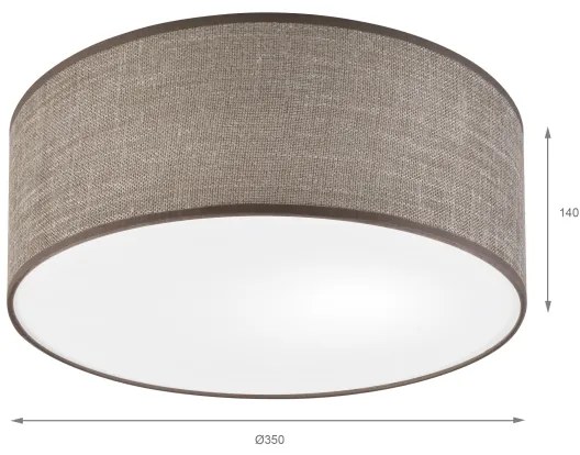 Plafoniera SIRJA 1xE27/15W/230V Ø 35 cm marrone