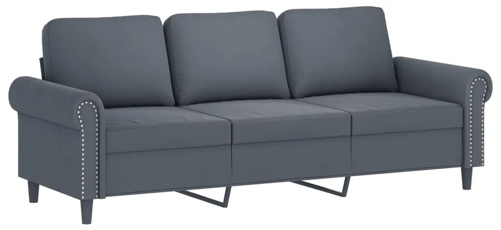 Set di divani 2 pz con cuscini grigio scuro in velluto