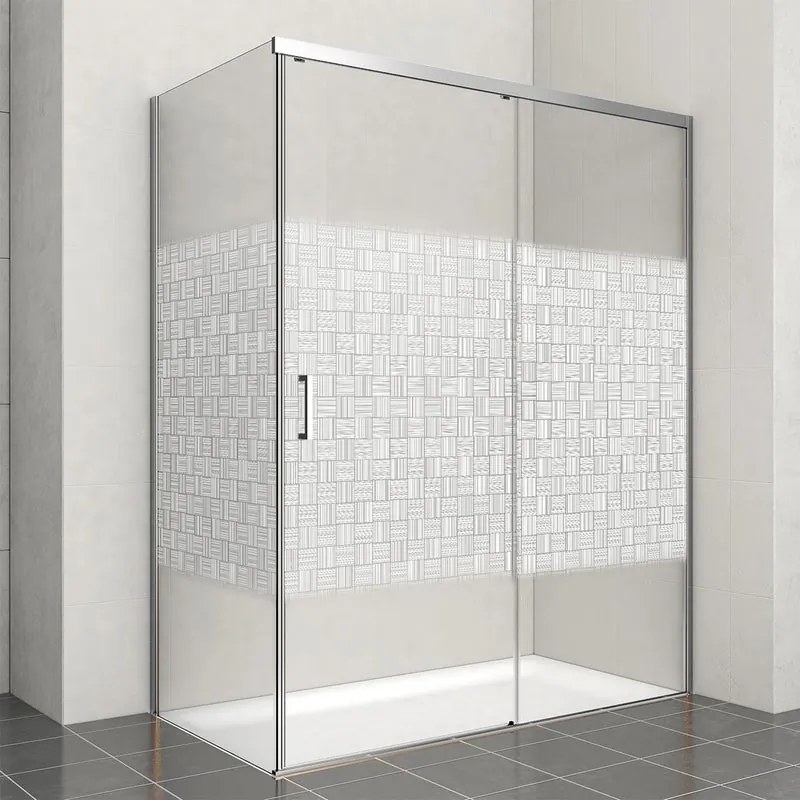 Porta doccia scorrevole Jazz L 160 x H 200 x P 0.6 cm in vetro smerigliato profilo cromo