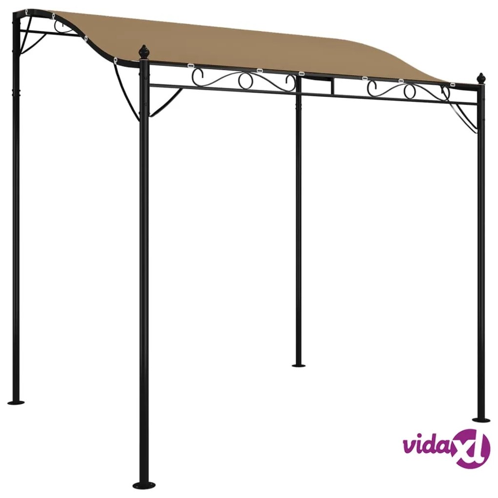 vidaXL Tettoia Tortora 2x2,3 m 180 g/m² Tessuto e Acciaio