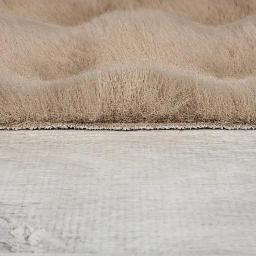 Tappeto in pelliccia sintetica marrone 160x230 cm Waffle Faux Fur - Flair Rugs