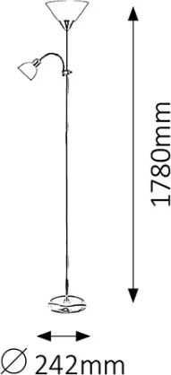 Brilagi - Lampada da terra CERIA 2 in 1 1xE27/100W/230V + 1xE14/25W cromo opaco/beige