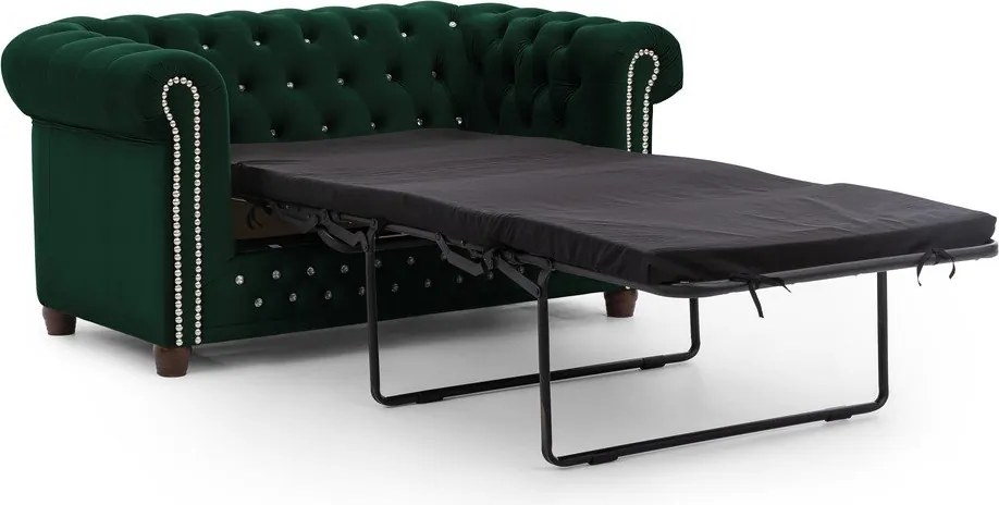 Divano verde allungabile con rivestimento in velluto 148 cm York Blik – Ropez