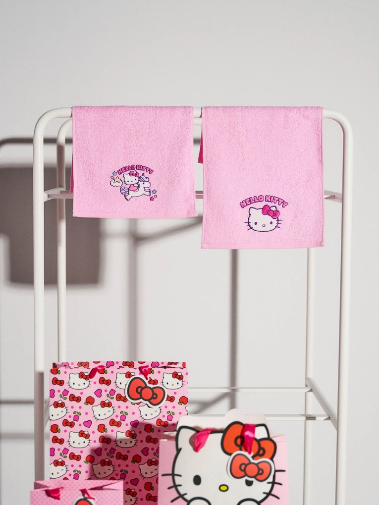 Sinsay - Confezione da 2 asciugamani in cotone Hello Kitty - rosa pastello