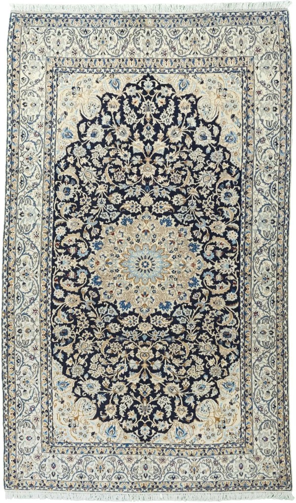 Nain Tappeto persiano 270x160 Blu (Iran) Annodato A Mano