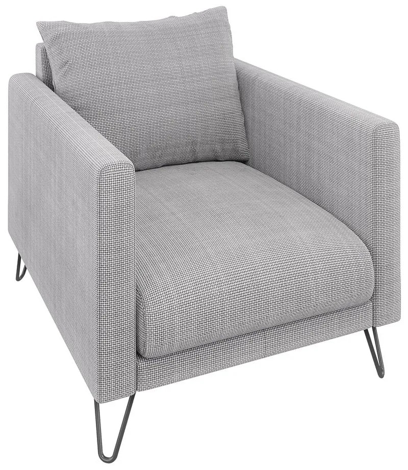 Poltrona grigio chiaro con rivestimento in ciniglia Freya – Ropez