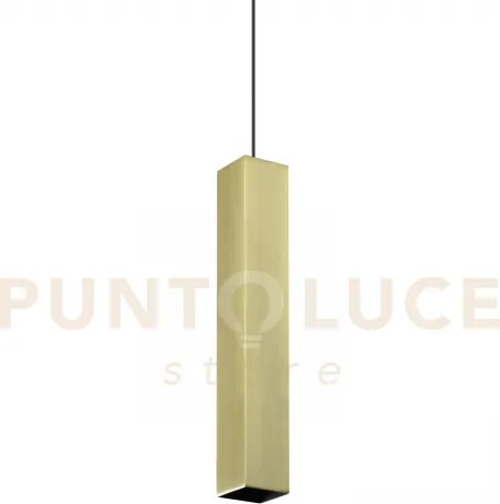 Look square sospensione 1 luce attacco gu10 d.6x40cm ottone