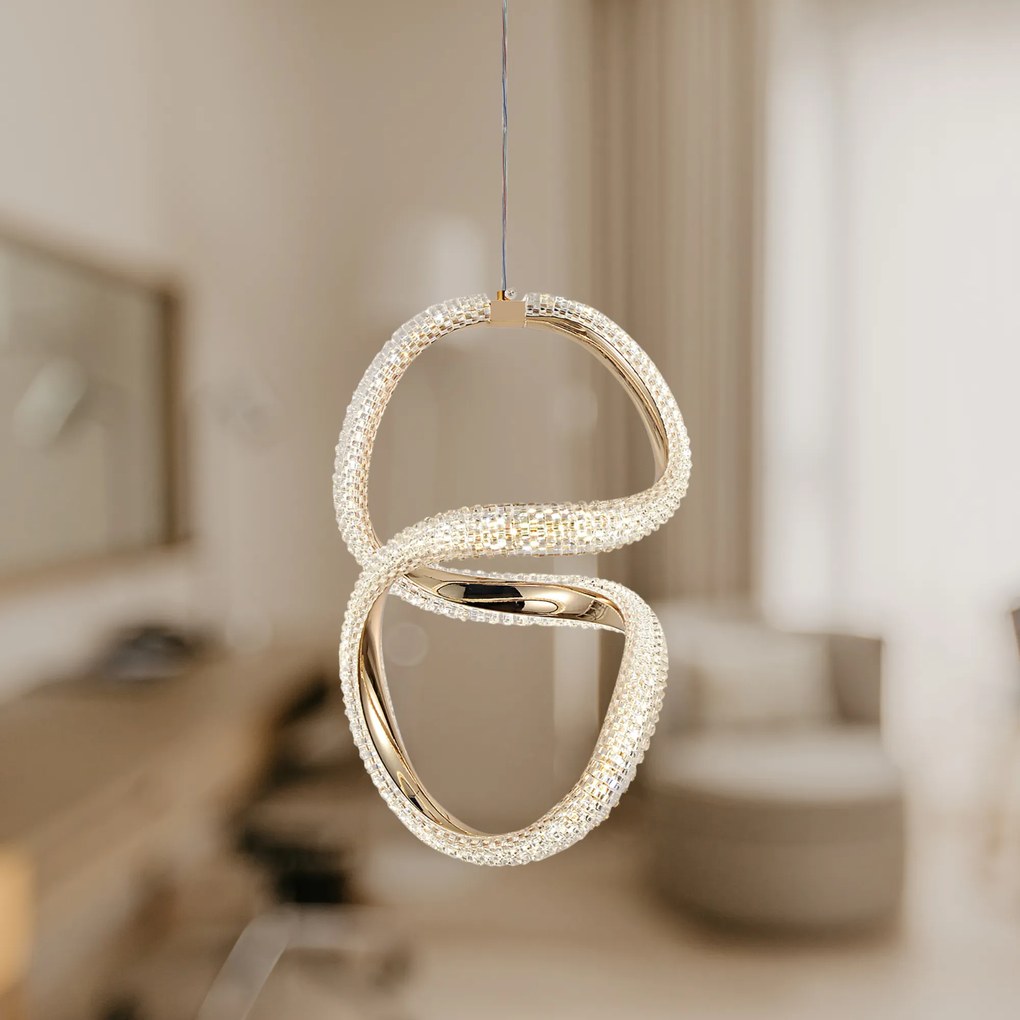 Lampada a sospensione LED G077-3CPR Gold