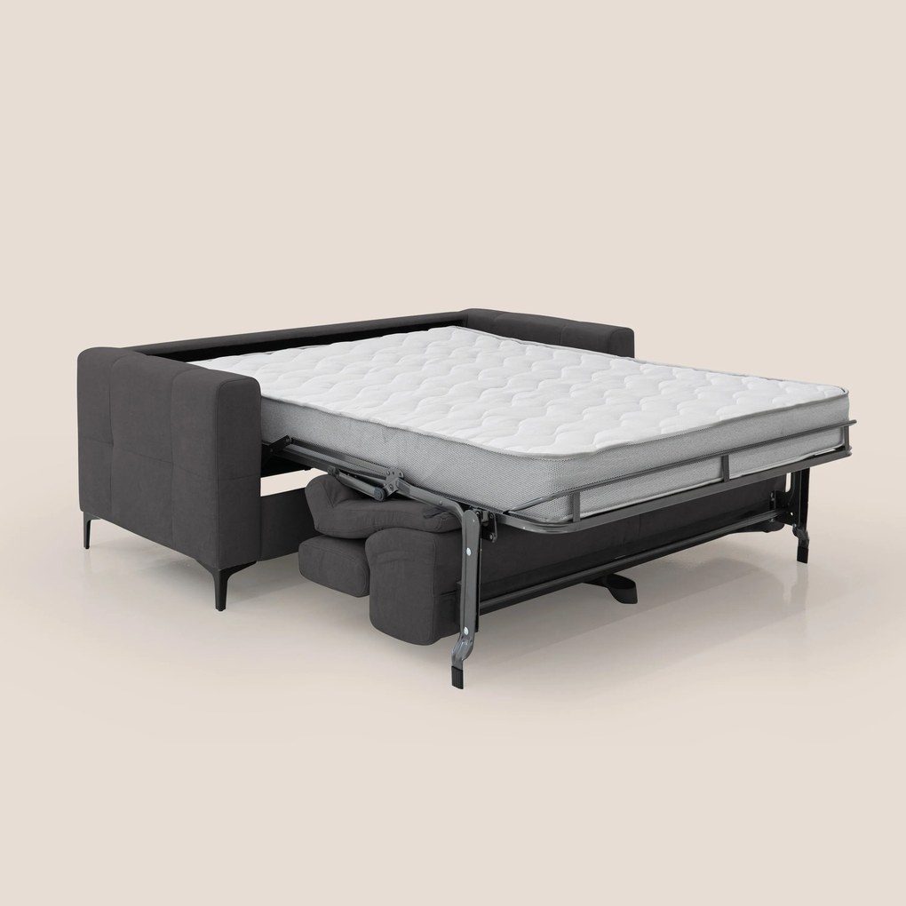 Gardenia divano letto materasso alto 18 cm con poggiatesta reclinabili e rivestimento impermeabile T02 nero