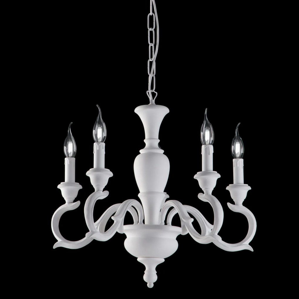 Bonetti Illumina - 5-light chandelier Fiorenza Bianco Shabby