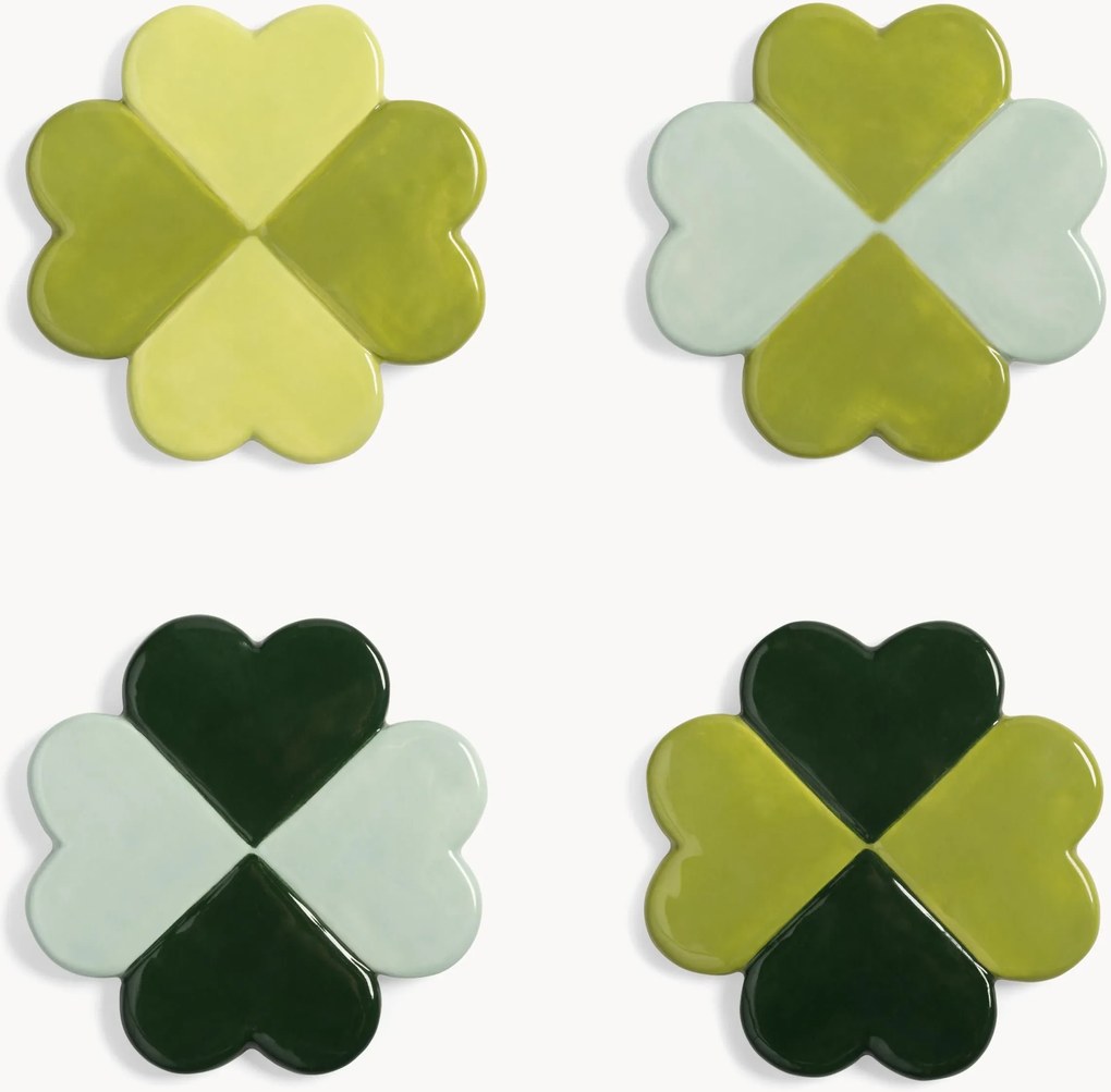 Set di 4 sottobicchieri fatti a mano Lucky