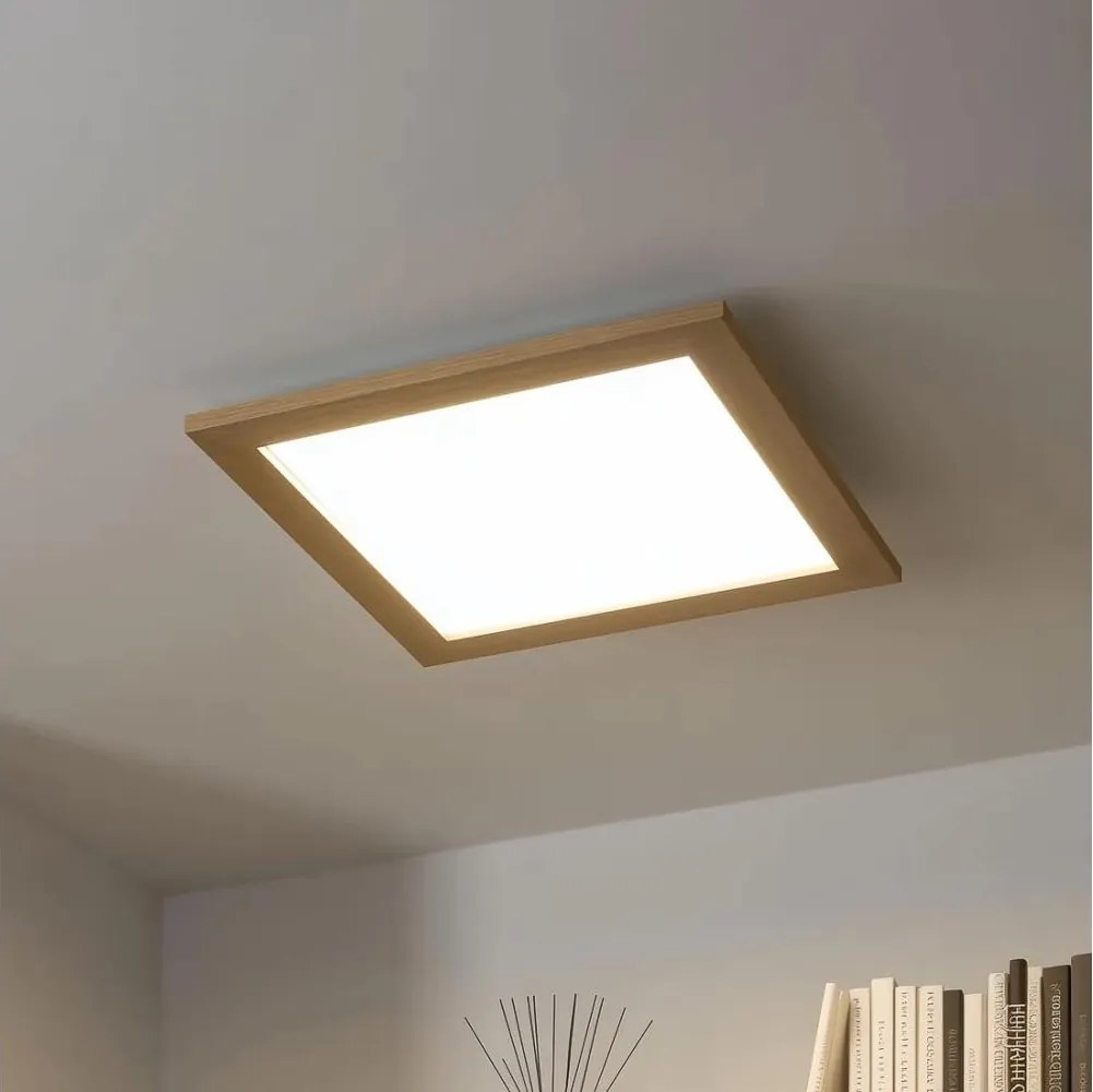 Brilagi - Lampada LED dimmerabile SLIMFRAME WOOD LED/36W/230V 49,5x49,5 cm + telecomando