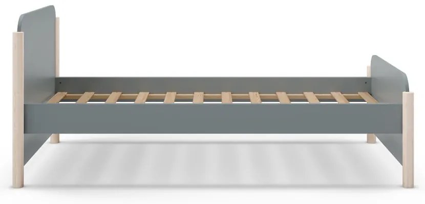 Letto da bambini verde polveroso in pino massiccio con rete inclusa 90x190 cm Enola – Marckeric