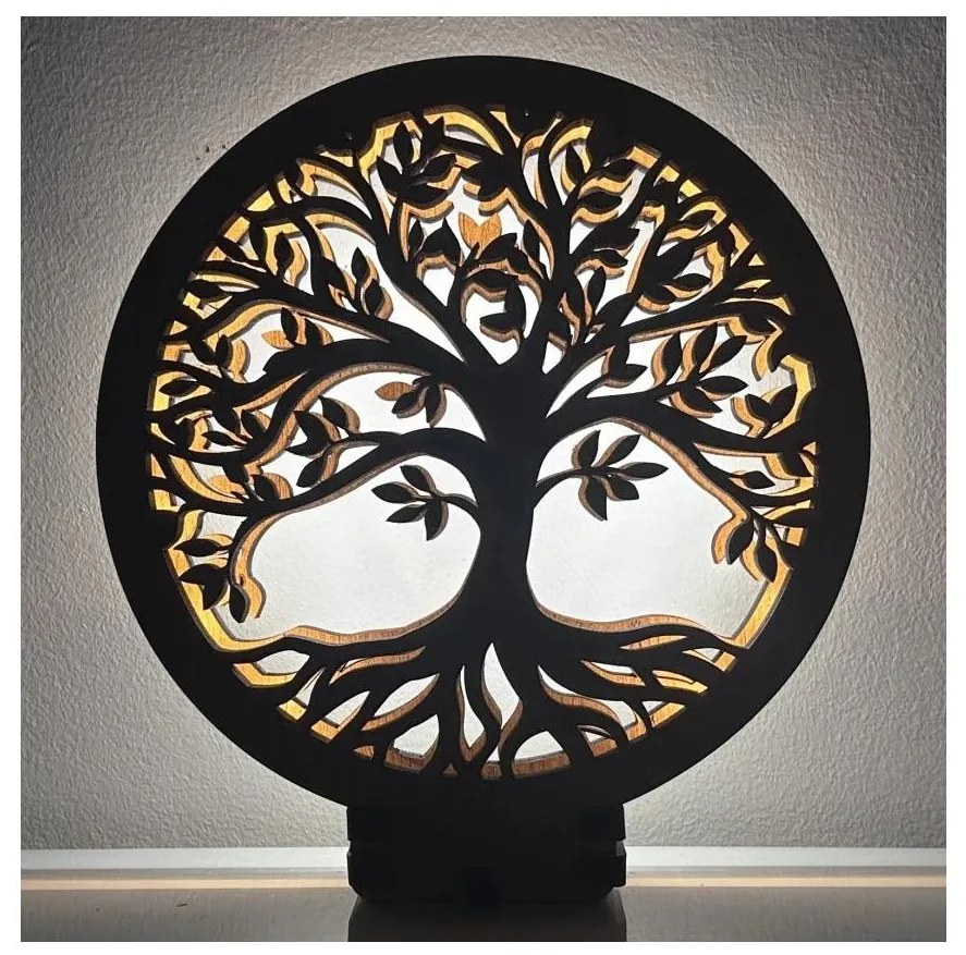 Li-Go 23648/DUB2 - Decorazione da tavolo dimmerabile a LED, 12W/230V, 30x31 cm, rovere