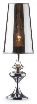 Ideal Lux -  Lampada da comodino ALFIERE TL1 SMALL  - Moderna lampada da comodino. Paralume: lamina di PVC rivestita di tessuto. Corpo luce in metallo: finitura in cromo o in smalto bianco.