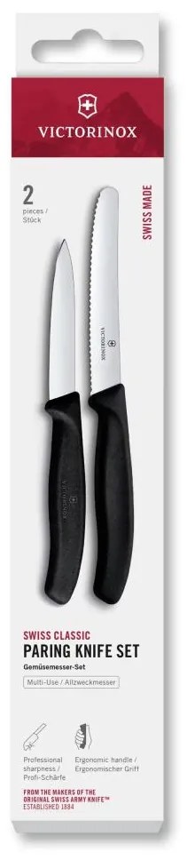 Victorinox - Set di 2 coltelli da cucina per verdure SWISS CLASSIC, nero