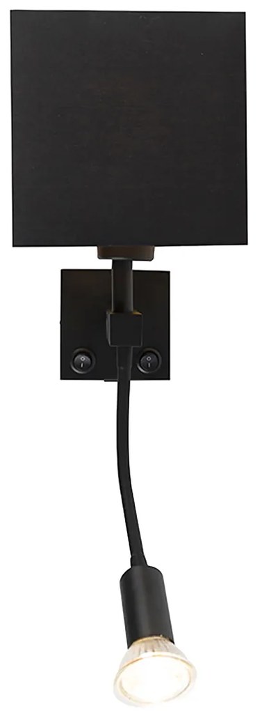 Lampada da parete intelligente nera con USB incl. Wifi A60 e GU10 - Zeno