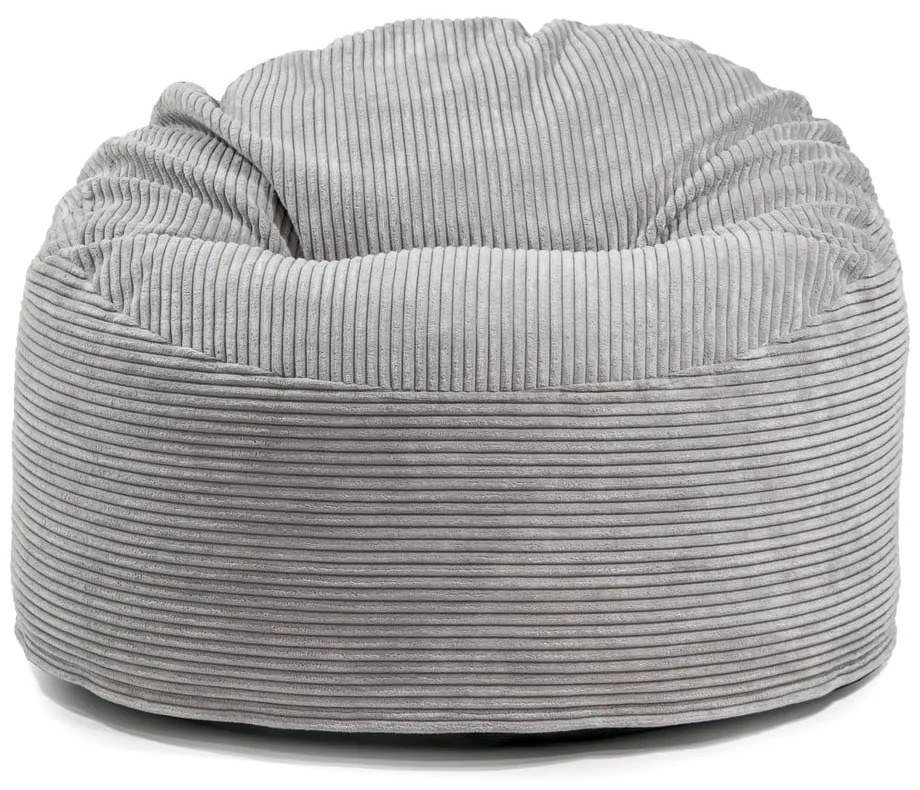 Pouf a sacco per bambini grigio scuro con rivestimento in velluto a coste Om 85 – SLOWDOWN