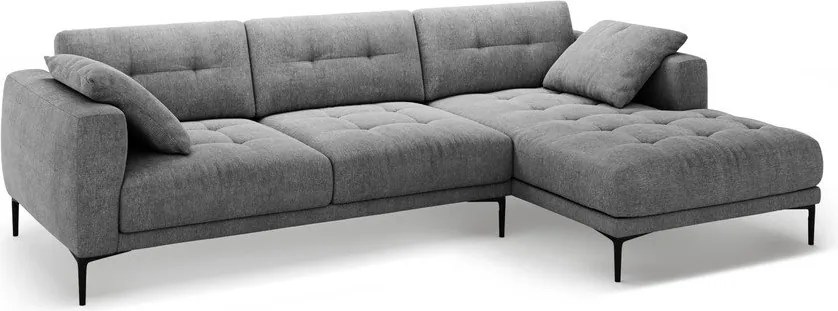 Divano angolare grigio (con penisola a destra/con chaise lounge) Bemy – Micadoni