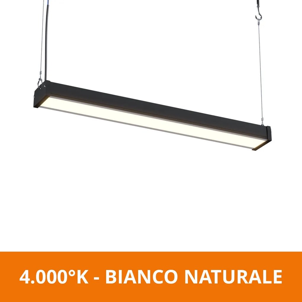 Campana Lineare LED 150W 76cm Sospesa 16.500 lm con Osram chip LED Colore Bianco Freddo 6.000K