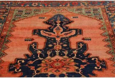 Antik Stilizzato Salmone Blu 175x185 Cm