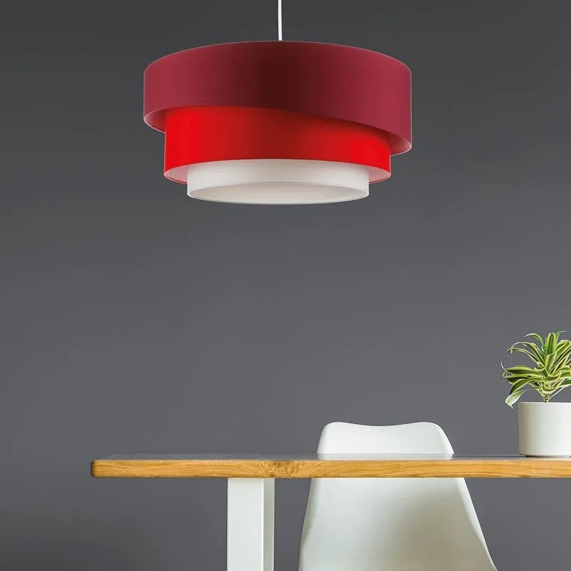 Lampadario Moderno Triplo rosso E27