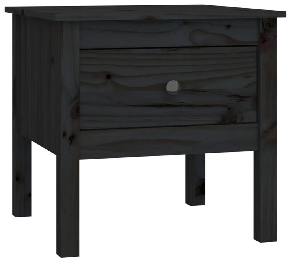 Tavolino nero 50x50x49 cm legno massello di pino